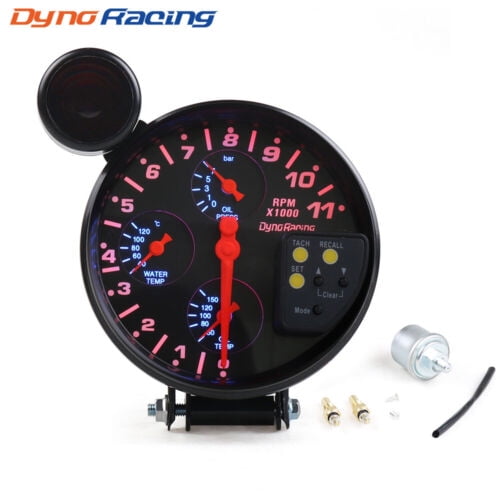 5" Tachometer RPM Gauge Oil Pressure Water Temp Oil Temp Meter With Shift Light
