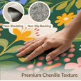 thumbnail image 6 of ODIKA 8'x10' Green Vibrant Floral Luck Design Washable Area Rug Charming Botanical Pattern with Playful Blooms Non-Slip Chair-Friendly Mat for Dining Room, Large Office, Lounge, 6 of 7