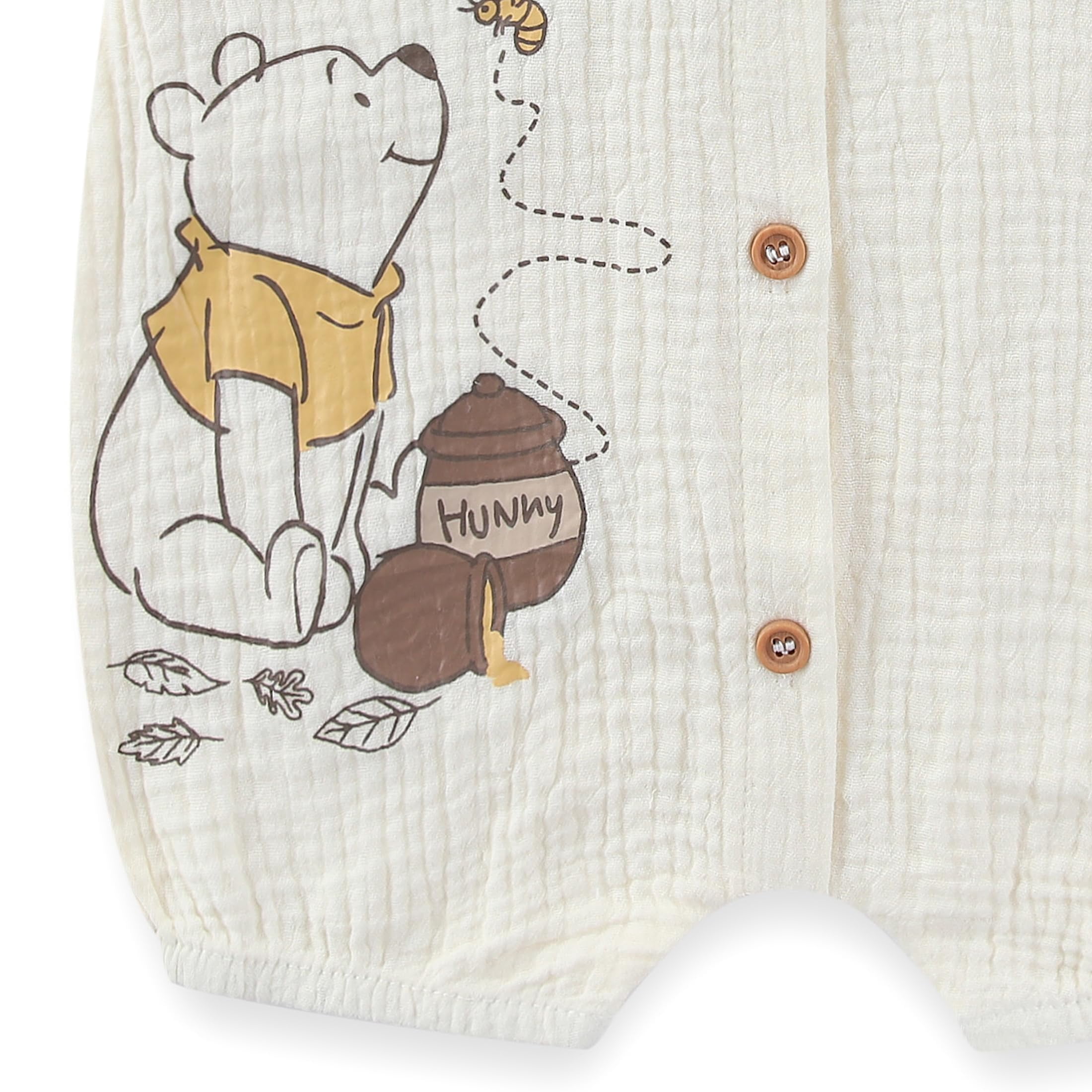 Disney Winnie the Pooh Gauze Romper with Bucket Hat (Baby Boys), 2 Piece Set, Sizes 6M-24M
