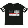 thumbnail image 3 of Inktastic Firefighter Red Line Flag Fireman Boys or Girls Toddler T-Shirt, 3 of 5