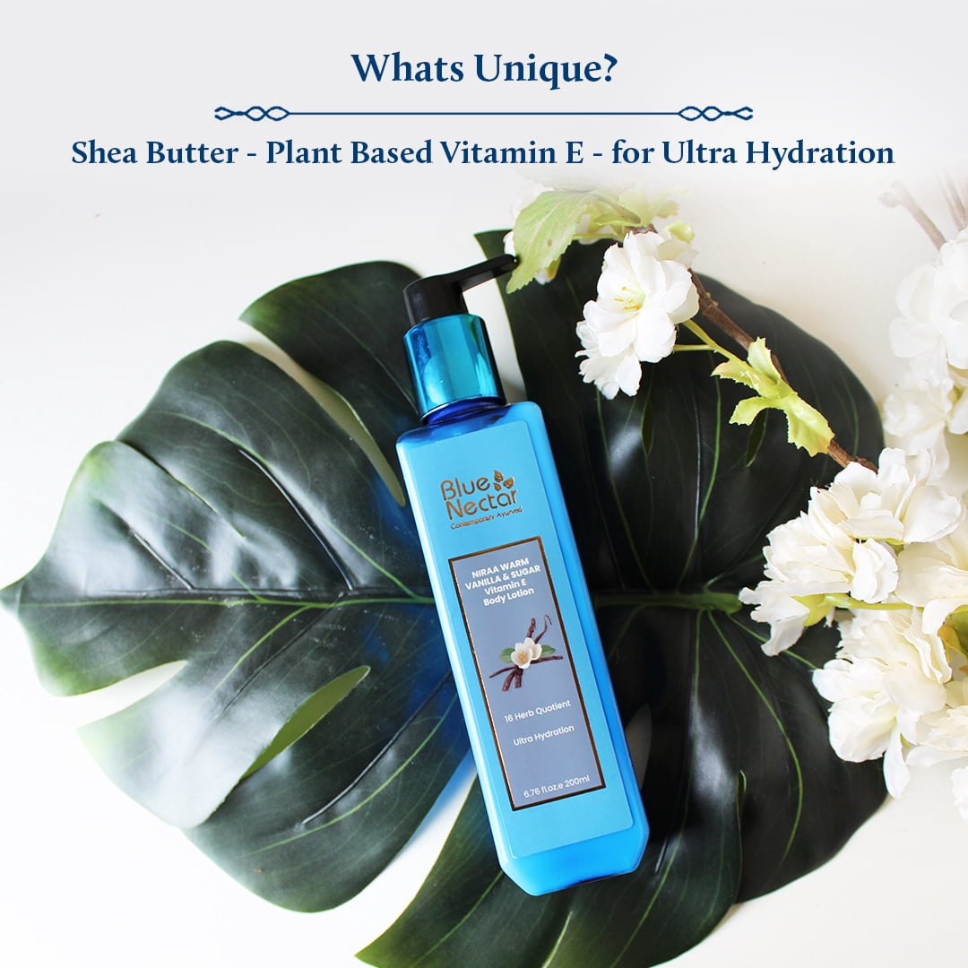 Blue Nectar Warm Vanilla Body Lotion for Dry Skin | Natural Body Butter, 6.76 fl oz