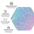 thumbnail image 3 of Zufioo Fantasy Gradient Print Leather Coaster Set, Decorative PVC Coasters 4-pack - Scald and Stain-resistant, Suitable for Home, Cafes, Restaurants-Hexagon, 3 of 6