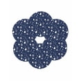 thumbnail image 7 of 13 Inch Round Placemats Set of 6, Navy Blue Christmas Non Slip Heat Insulation PP Table Mats, Xmas Trees Snowflake Winter Botanical Washable Place Mats for Kitchen Dining Party Table Decor, 7 of 7