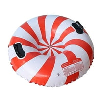 Kyusrd Snow Tube For Winter Happy Inflatable 35 Inch Heavy Duty Snow Sleds For Kids And Adults