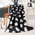 thumbnail image 2 of Happy Halloween Ghost Pattern Blanket,Comfortable Soft Lamb Wool Throw Blanket,All Season,Warm Lightweight Blankets for Sofa Bed Couch Living Room Chair,50"x60", 2 of 4