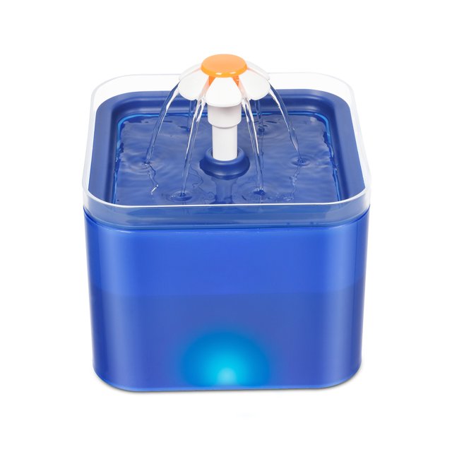Fuente LED para mascotas, fuente de agua automática para gatos, dispensador de agua para perros, otras mascotas (azul) ER