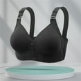 thumbnail image 6 of Gymayou Full Cup Wireless Bra for Older Women Thin Cup No Underwire Comfort Bra Breathable Gathering Bras Black 2XL, 6 of 9