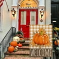 thumbnail image 2 of Welcome Fall Pumpkin Garden Flag Vertical Double Sided 12.5x18 Autumn Maple Leaves Orange Buffalo Plaid Seasonal Holiday Thanksgiving Farmhouse Decoration Yard Flags Outdoor, 2 of 6