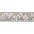 thumbnail image 2 of Concord Wallcoverings Prepasted Classic Floral Wallpaper Border Featuring White Blue and Pink Flowers, Size 5.25 Inches by 15 Feet CUP3391, 2 of 4