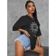 thumbnail image 5 of Sun & Moon Print Drop Shoulder Oversized Tee, 5 of 6
