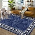 thumbnail image 3 of Haperlare Area Rug Washable Rugs Modern Rug Accent Geometric Border Rug Non-Slip Throw Area Rugs for Bedroom Living Room, 8' x 10' Blue, 3 of 7