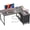 Grey, variant on Amadwell 43.3" Small L Shaped Desk, 2 Storage Shelves, Reversible Computer Desk, Power Outlets & 4 Drawers, Home Office Desk for Gaming Writing, Rustic Brown