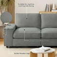 thumbnail image 5 of Fairyland 73" Modern Loveseat Sofa – 2-Seater Couch with Storage, Deep Seat, Wide Armrests, USB Port, Side Pockets, Solid Frame, Removable & Washable Covers for Living Room, Office, Apt (Light Grey), 5 of 5