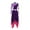 Purple, variant on YiZYiF Women Metallic Liturgical Praise Dance Dress Long Sleeve Colorful Print Church Worship Overlays Tunics Burgundy M