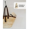 thumbnail image 4 of FURTALK Womens Wide Brim Sun Hat UPF 50+ Summer Straw Beach Hat with Wind Lanyard- Beige- L, 4 of 7