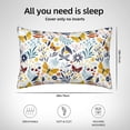 thumbnail image 5 of Pofeuu Flowers Butterfly Print Satin Pillowcase for Hair and Skin Pillow Cases, Silk Pillow Cases, Soft Cooling Pillow Covers, 20x30 Inches（Pillow core not included）, 5 of 7