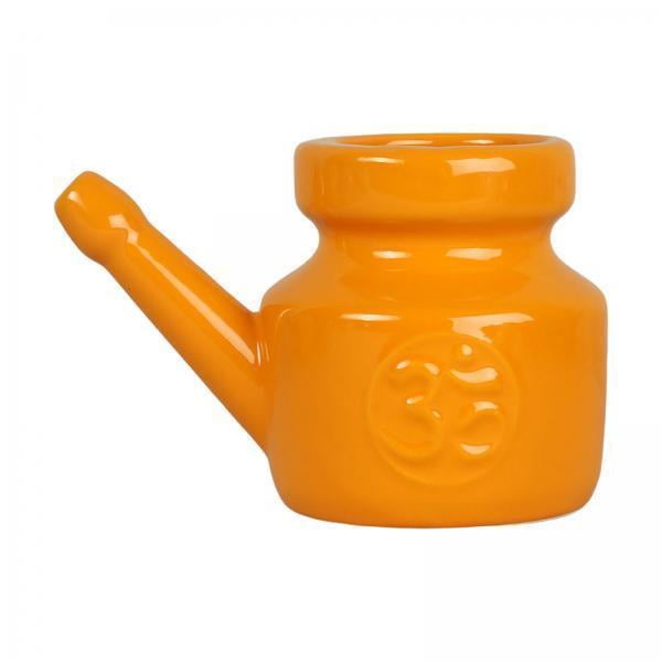 2 Botes De Cerámica Neti A Prueba De Fugas Para Enjuague Nasal, Duraderos Para Limpieza Nasal, 350 Ml, Color Naranja