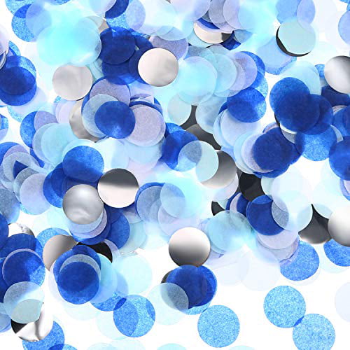 Table Confetti 30g Dots Confetti 1 INCH Tissue Paper Round Party Confetti for Bachelor Graduation Party or Filling Balloons Blue Set 