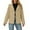 A-Khaki229, variant on Bibifish Women's Jackets Solid Color Trench Short High Collar Double Windbreaker Classic Style Comfy Workout Daily Wear Coats