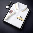 thumbnail image 2 of Patriotic Polo Shirts for Men's 250th Anniversary 4th of July Graphic Shirt Short Sleeve Casual Comfort Fit Commemorative Print Collared Shirt For Independence Day Anniversary Celebration White S, 2 of 5