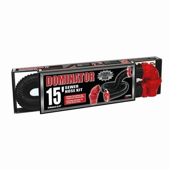 D040250 15 Ft. Dominator Sewer Hose, Black