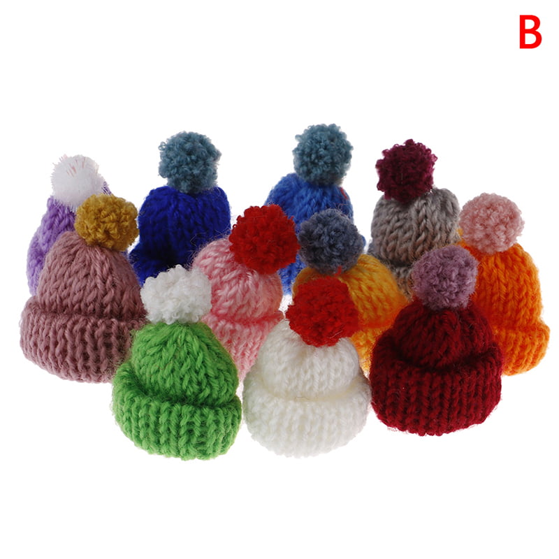12 Piece Assorted Knitting Wool Flower for DIY Hair Accessories Yarn Hat 