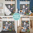 thumbnail image 5 of No Hook Shower Curtain with Snap in Liner, Easter Bunny Carrot Cute Rabbit Waterproof Bath Curtain Double Layers with See Through Top Window, Black and White Stripes Hotel Shower Curtains 36x72in, 5 of 9