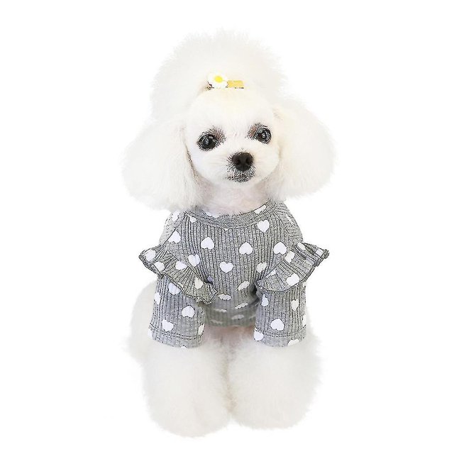 Ropa para mascotas Otoño Invierno Invierno Ropa para mascotas Love Bottoming Shirt - Gris XXL Kuyhfg Bienvenido a Kuyhfg