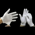 thumbnail image 3 of 48Pcs White Gloves, 24 Pairs Soft Cotton Gloves， White Cotton Gloves are Used for Cosmetics, Jewelry Coin Inspection, Inspection Gloves, Service Gloves. Stretchable Moisturizing Gloves, 3 of 5