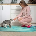 thumbnail image 4 of Teal Abstract Marble Kitchen Rug Mat Turquoise Kitchen Rugs 2 PCS Cushioned Anti-Fatigue Comfort Standing Kitchen Floor Mat Non Slip Washable Runner Mat for Sink Laundry Kitchen, 4 of 7