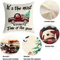 thumbnail image 4 of Yakuyir Christmas Pillow Covers Set of 4 18x18 Snowman Santa Claus car Christmas Tree linens Cotton Decor Throw Pillows Accents Outdoor Farmhouse Patio Home Sofa Couch Holiday Cases Decorations, 4 of 5