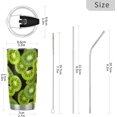 thumbnail image 2 of Tumbler Kiwi Green Summer Insulated Office Coffee Cup Back to School Beverage Container Travel Mug with Straw and Lid Double Wall Stainless Steel 20oz, 2 of 5