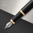 thumbnail image 4 of Parker IM Fountain Pen | Black Lacquer with Gold Trim | Medium Nib with Blue Ink Refill | Gift Box, 4 of 7