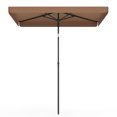 thumbnail image 1 of Costway Rectangular Outdoor Balcony Umbrella, Push Button Tilt, Portable Carrying Bag Brown, 1 of 2