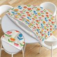 thumbnail image 6 of Pioneer Flower Floral Print Pattern Round Fitted Tablecloth with Elastic Edge, Waterproof Dining Table Cover for Indoor Outdoor Camping and Daily Use, 6 of 6