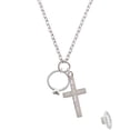 thumbnail image 2 of Delight Jewelry Silvertone Promise Ring with Crystal I Have Plans for You Engraved Cross Zoey Necklace, 28", 2 of 4
