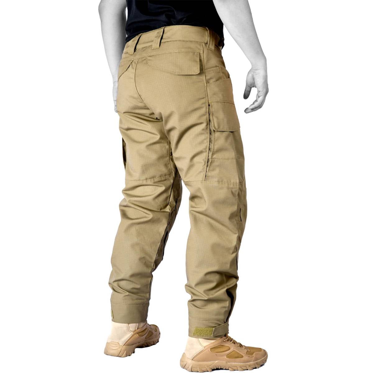 Men's Camo Cargo Pants, Water Resistant Hiking Work Pants with Multi-Pockets, Outdoor Ripstop Camouflage Trousers (No Knee Pads)