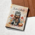 thumbnail image 5 of Hello Fall Scottish Fold Scarf Welcome Autumn with Leaves Pumpkins Travel Passport Wallet Cat Lover Kitten Owner Gifts PU Leather Passport Holder Cover - 00011, 5 of 5