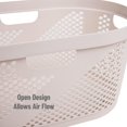 thumbnail image 4 of L Laundry Basket Clothes Hamper Wicker Design Plastic L x .W x .H Ivory, 4 of 6