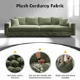 thumbnail image 3 of 102.4 " Modern Sectional Sofa Couch,Convertible Sofa Plush Corduroy 4-Seat Upholstered Sofa with Soft Pillows for Living Room Bedroom,Green, 3 of 7
