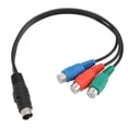 thumbnail image 1 of Cable S Video de 7 pines macho a 3RCA hembra, Cable adaptador de sonido de alta precisión de 7 pines a AV, 0,9 pies, 1 of 8