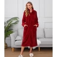thumbnail image 7 of Richie House Women Fleece Robe Plush Long Zip Front Warm Soft Zippered Bathrobes S-3XL RHW4002-C-M, 7 of 7