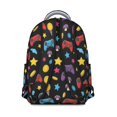 thumbnail image 3 of Game Controller Black Pattern Backpack for School, Cute School Bag with Adjustable Shoulder Straps and Padded Back, 15.3"x11"x7.1", 3 of 5