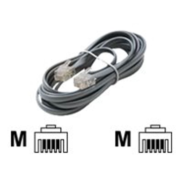 Steren - Phone cable - RJ-11 (M) to RJ-11 (M) - 7 ft - stranded, flat - silver