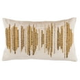 thumbnail image 3 of SAFAVIEH Deston Darling Geometric Pillow, 12" x 20", Beige/ Gold/Copper, 3 of 3