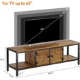 thumbnail image 3 of Garvee TV Stand for 65-Inch TVs, Rustic Entertainment Center with Storage Cabinets, Vintage Gray Design, Adjustable Legs, Modern Media Console for Living Room or Bedroom, Brown, 3 of 9
