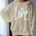 thumbnail image 4 of Tisuna Oversized Crewneck Sweatshirt For Women Love Letter Print Long Sleeve Pullover Tops Fashion Comfortable Ladies Valentine'S Loose Fit Outfits Beige Size L, 4 of 5