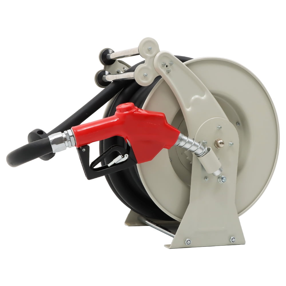 LABLT 1"x50' Retractable Diesel Hose Reel Fuel Hose Reel With Fueling Nozzle