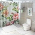 thumbnail image 7 of Fenyluxe Pink Rose Shower Curtain, Stylish Dry Wet Separation Rose Shower Curtain Set for Bathroom Decor with Hooks 60x72, 7 of 7