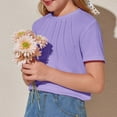 thumbnail image 6 of Girls Shirts Size 7-8 Girls Shirts Girls Pleated T Shirts Kids Summer Short Sleeve Fashion Tops Tees 5 14 Years, 6 of 9